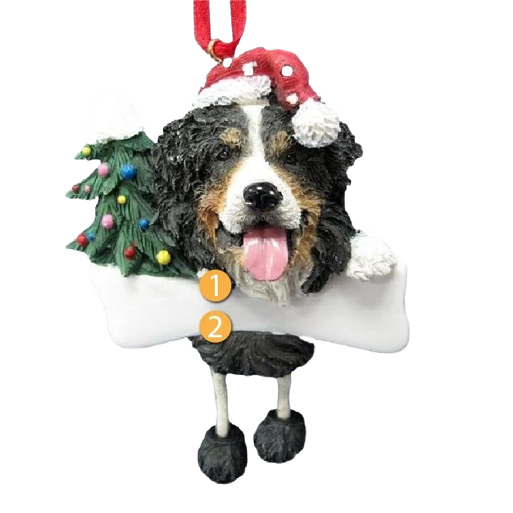 Functional E S Pets Personalized Bernese Mountain Dog Dangling Legs Ornament Crafted