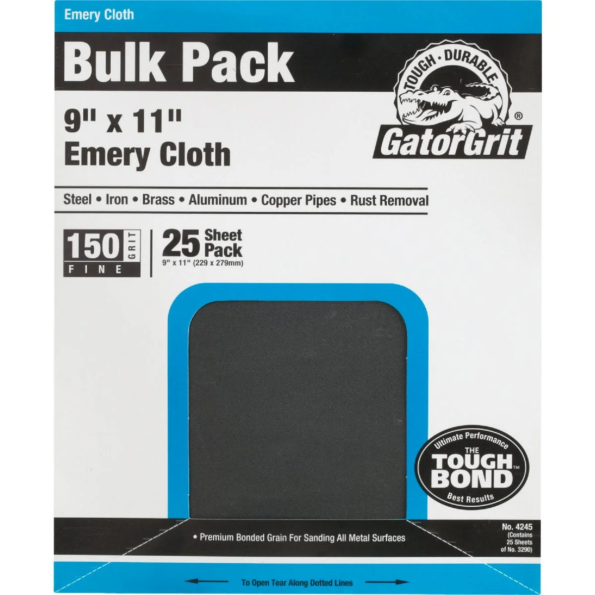 Casual Gator 9 x 11 in. 150-Grit Emery Cloth Single Sheet Recyclable
