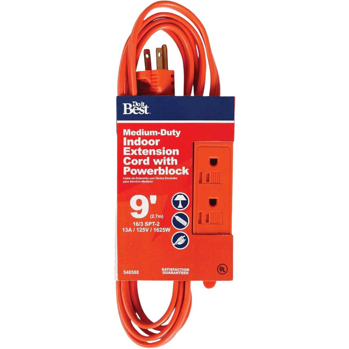 Advanced Do it Orange 16 3 Triple Tap Extension Cord 9 ft. Convenient