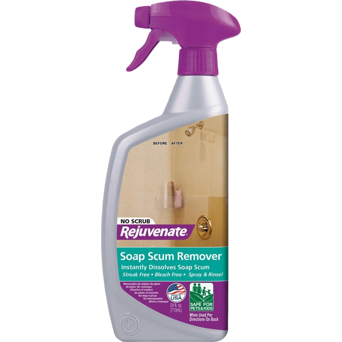 Authentic Rejuvenate Soap Scum Remover Bathroom Cleaner 24 oz. Recyclable