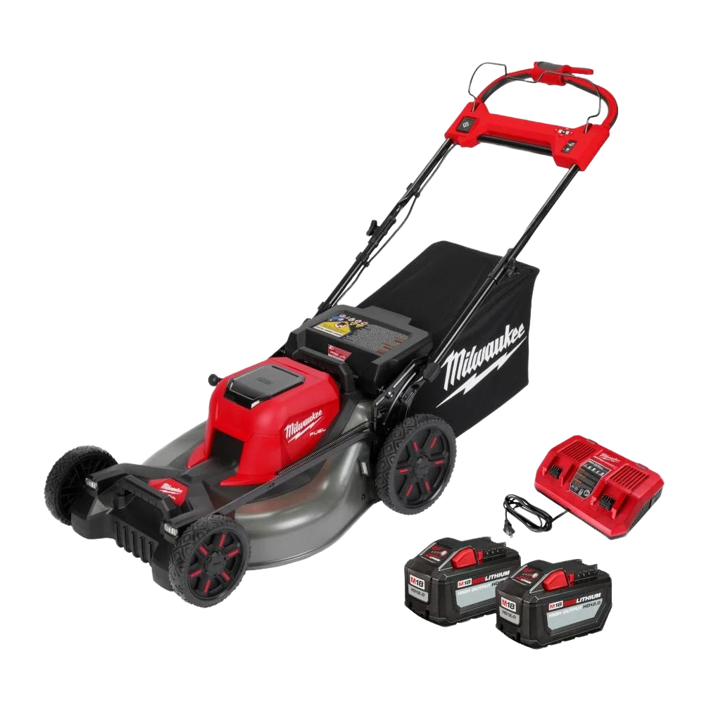 Minimalist Milwaukee M18 FUEL™ 21 Self-Propelled Dual Battery Mower Kit Green