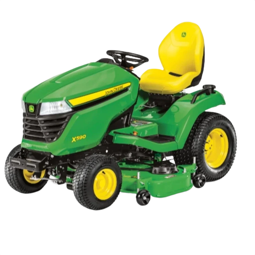 Lightweight John Deere X590 Lawn and Garden Tractor with No Deck Green