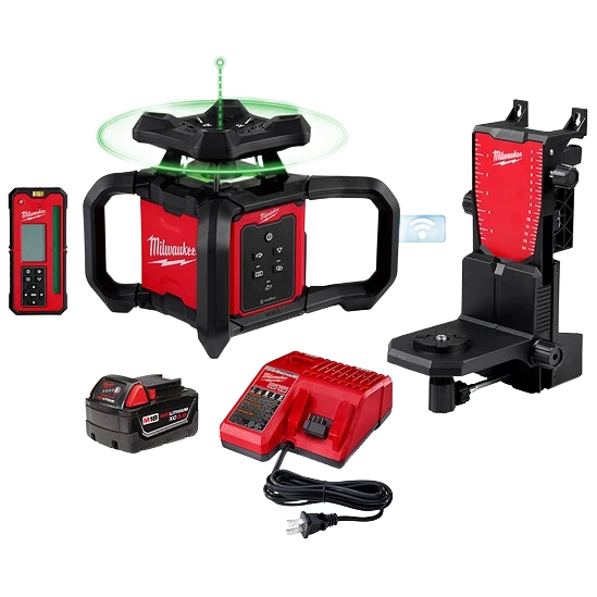 Trendy Milwaukee M18 Green Interior Rotary Laser Level Kit Secure