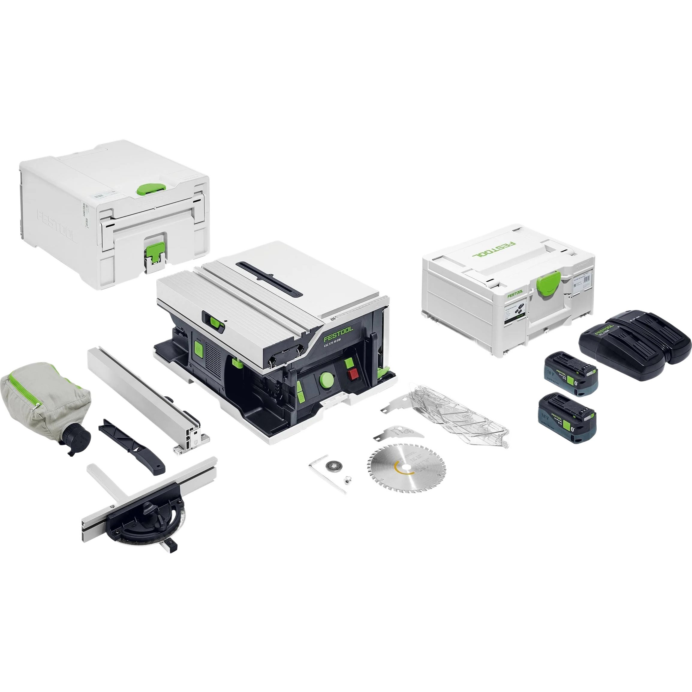 Green Festool 577378 Cordless Table Saw CSC SYS 50 EBI-Plus Optimized
