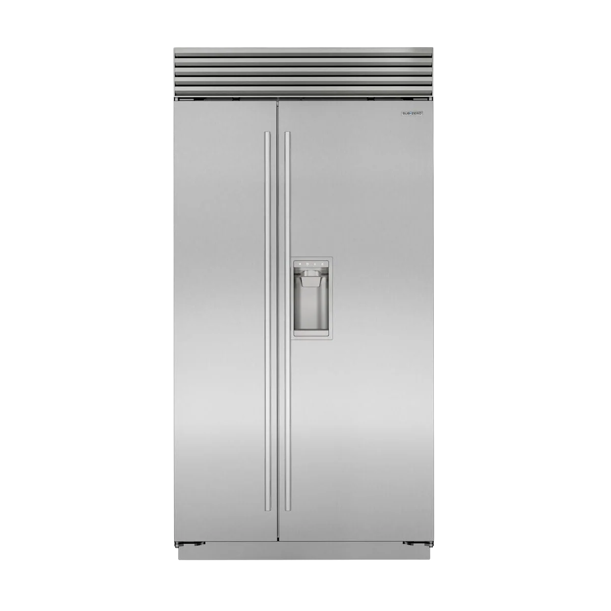 Practical Sub-Zero 42 Side-by-Side zer Refrigerator With Tubular Handle Detailed