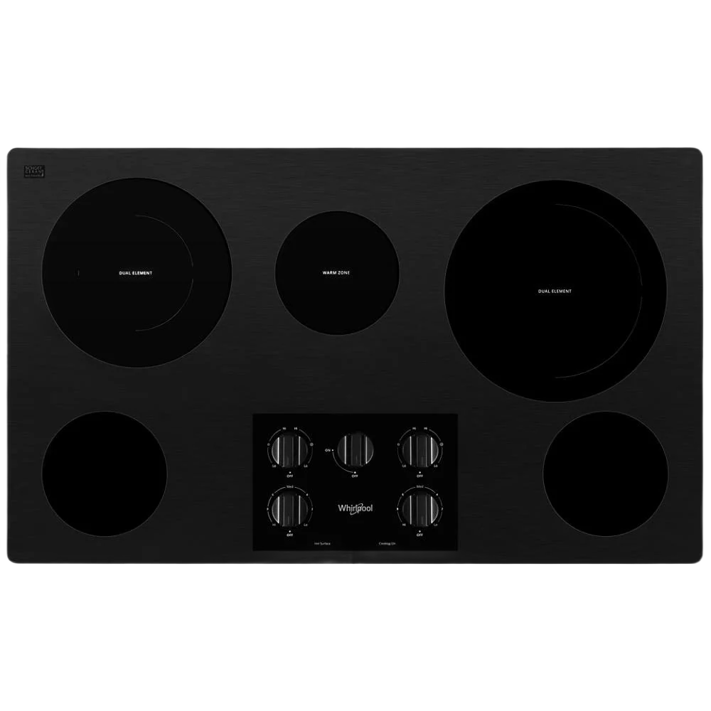 Flexible 36-inch Electric Ceramic Glass Cooktop with Two Dual Radiant Elements Crafted