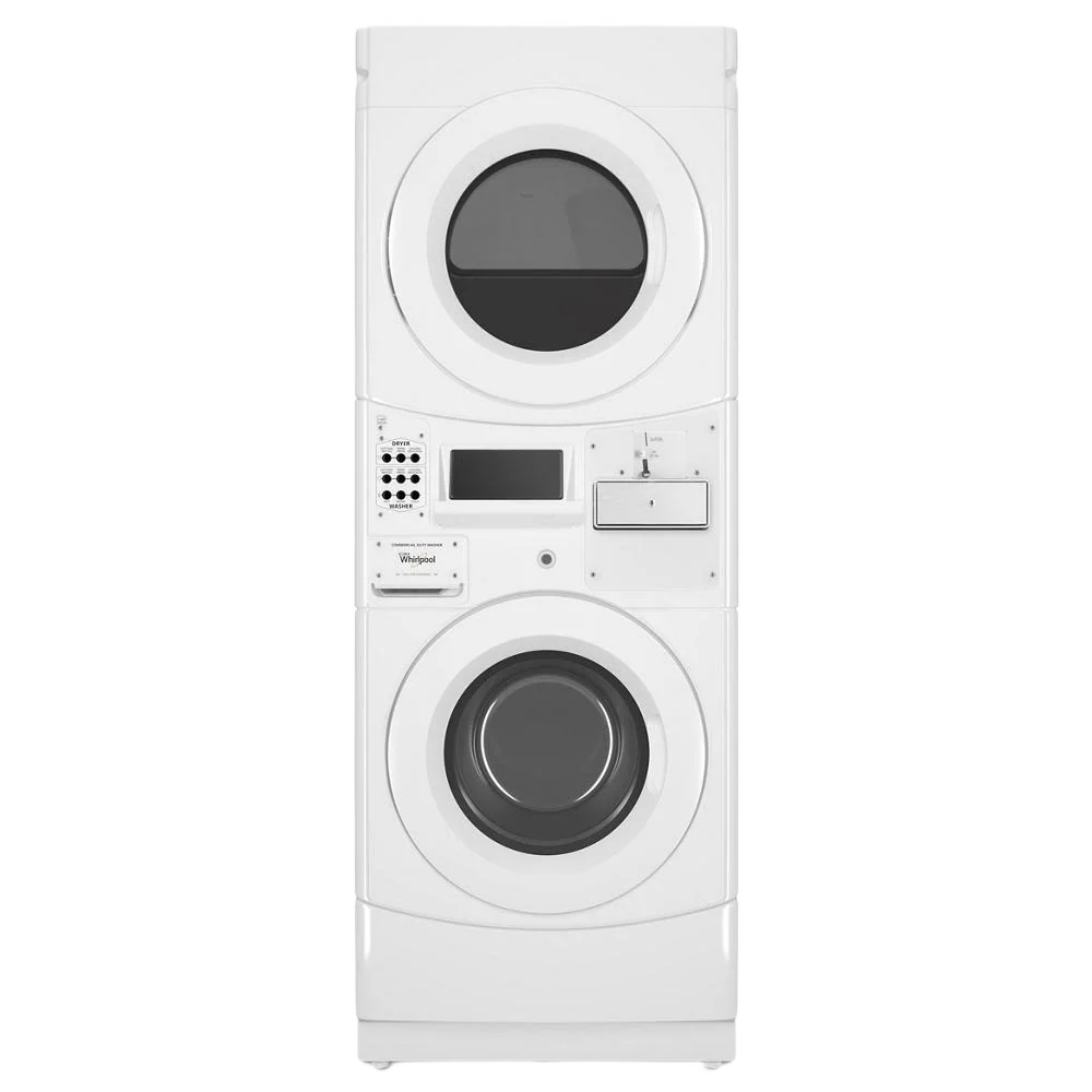 Clean Commercial Electric Stack Washer Dryer Coin Equipped Organic
