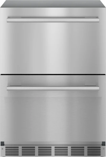Authentic dom® Under Counter Double Drawer Refrigerator 24” Stainless Steel Genuine