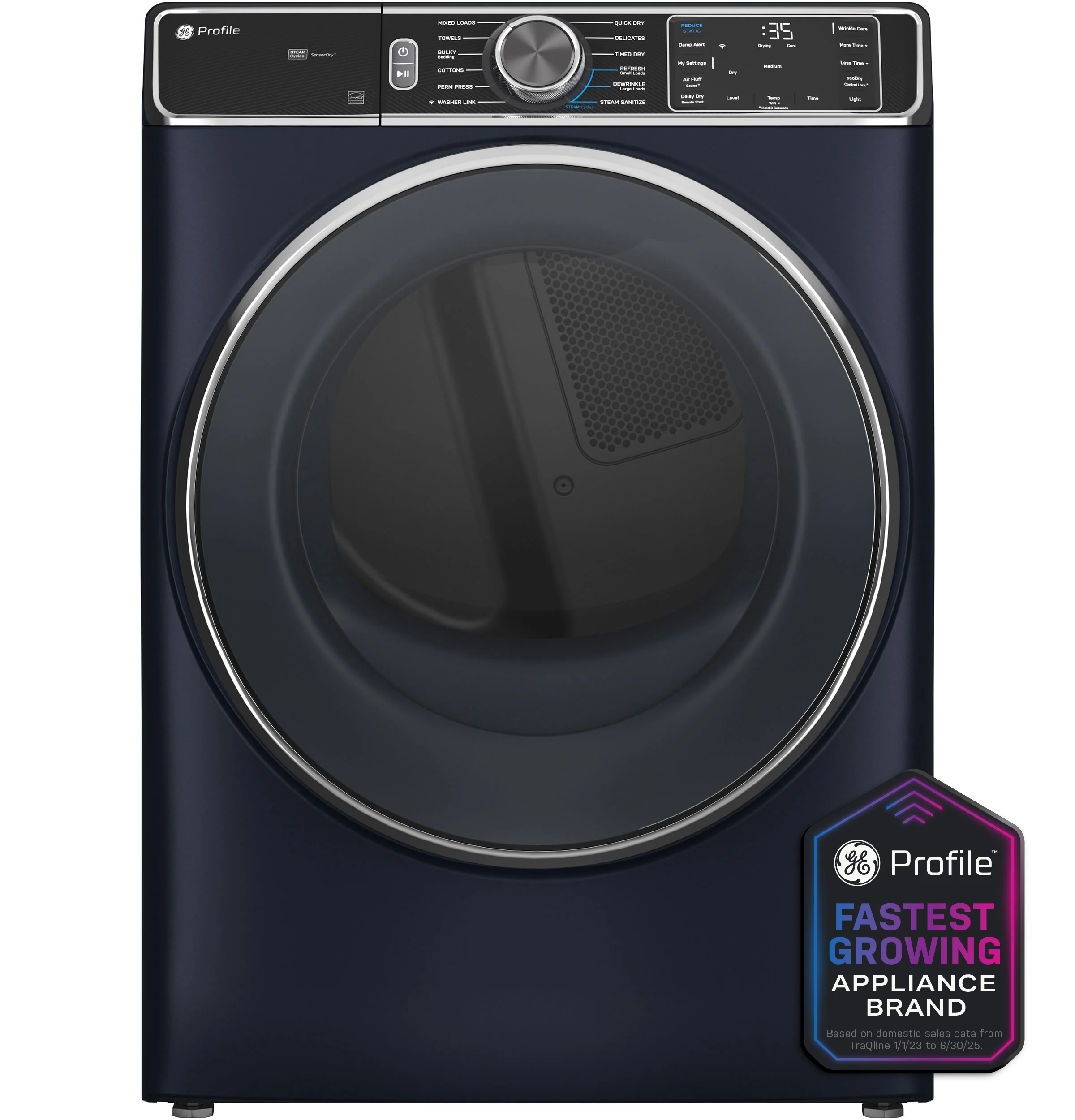 Genuine GE Profile™ 7.8 cu. ft. Capacity Smart Front Load Electric Dryer with Steam and Sanitize Cycle Practical