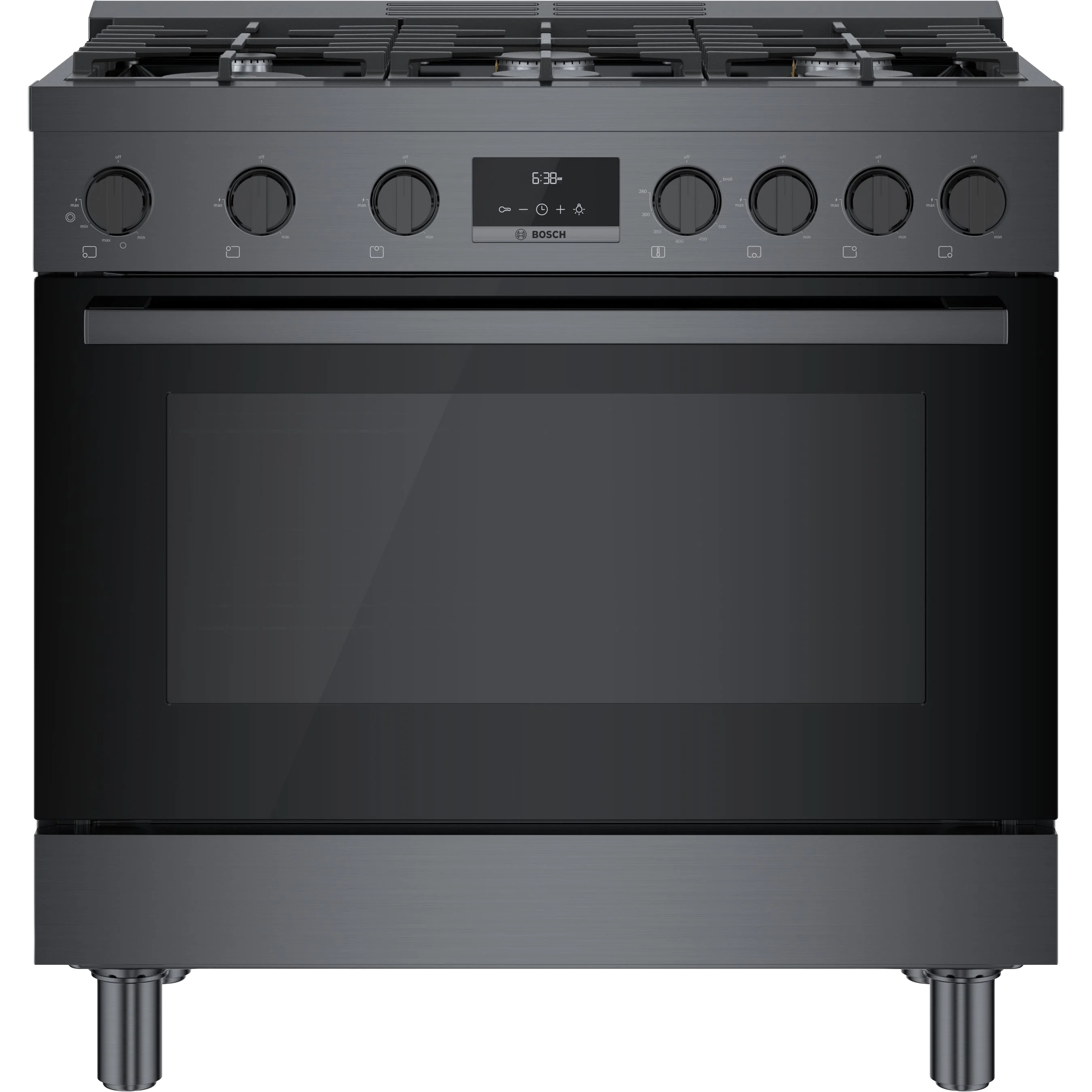 Stylish 800 Series Gas standing Range 36” Black Stainless Steel Functional