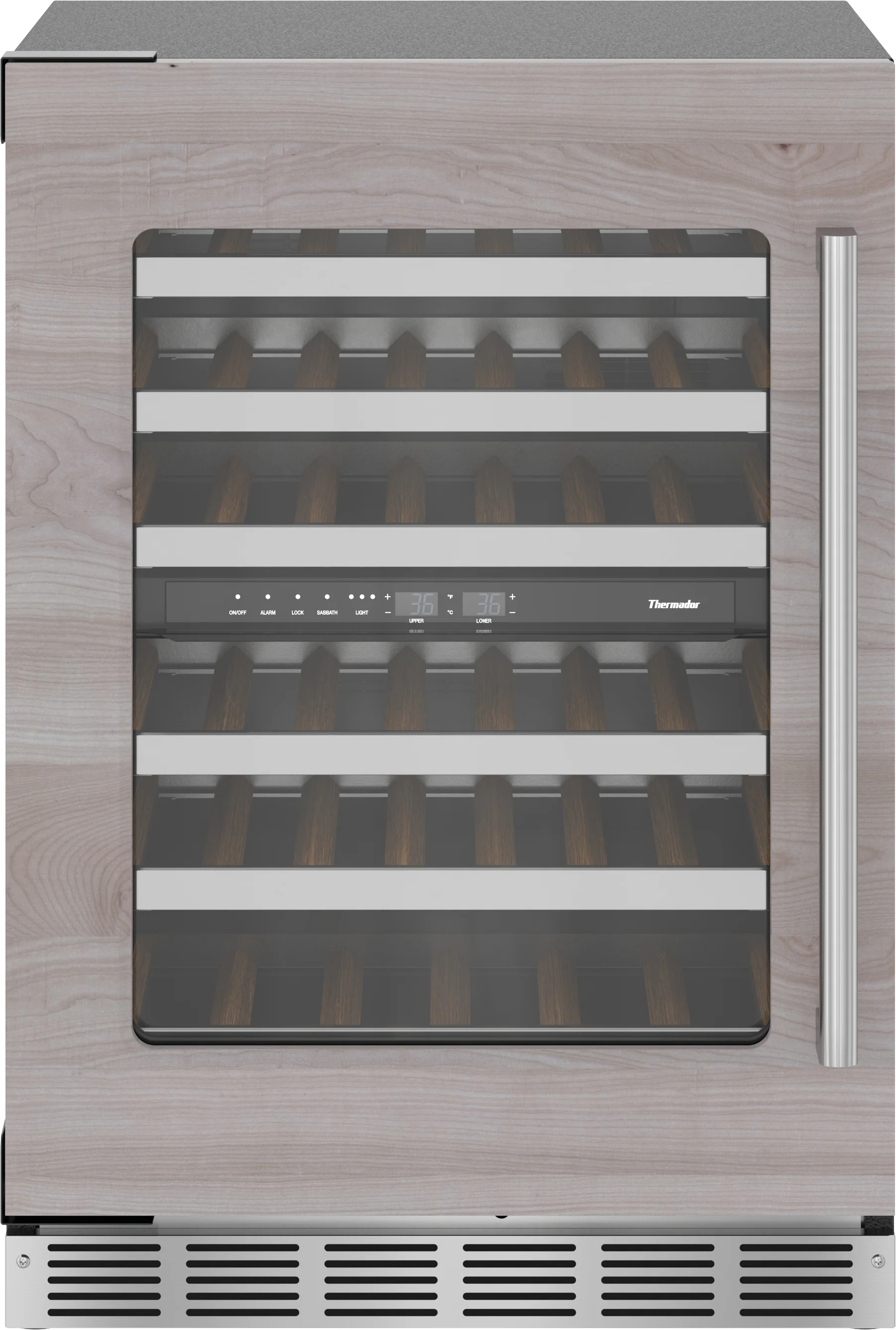 Natural dom® Under Counter Wine Cooler with Glass Door 24” Panel Ready Left Hinge Smooth