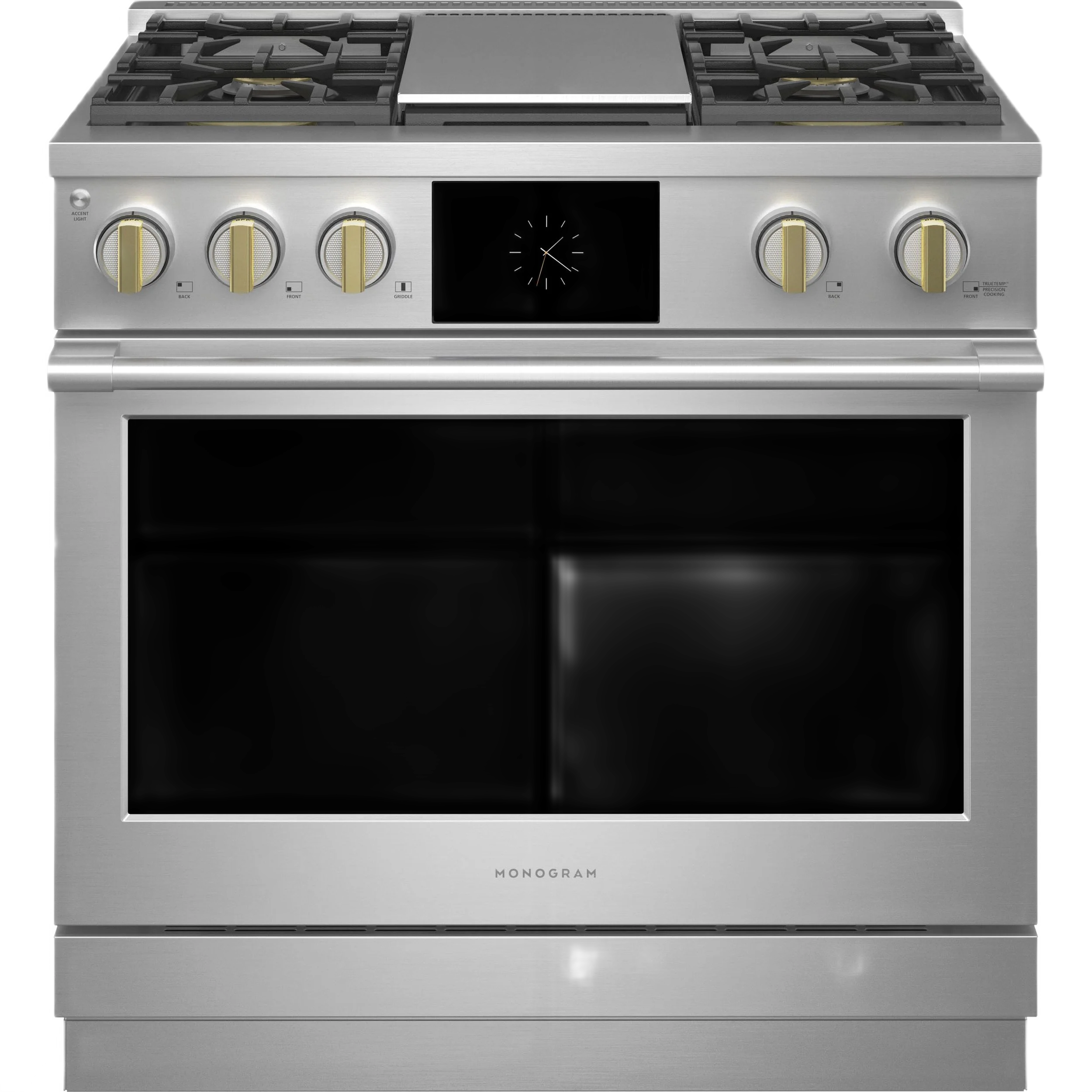 Functional Monogram 36 Dual-Fuel Professional Range with 4 Burners and Griddle Solid
