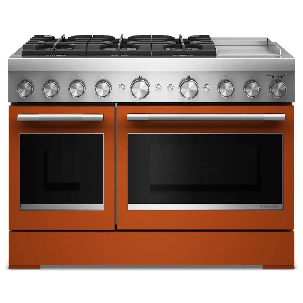 Clean 48-Inch 6 Burner Commercial-Style Dual Fuel Range with Griddle Practical