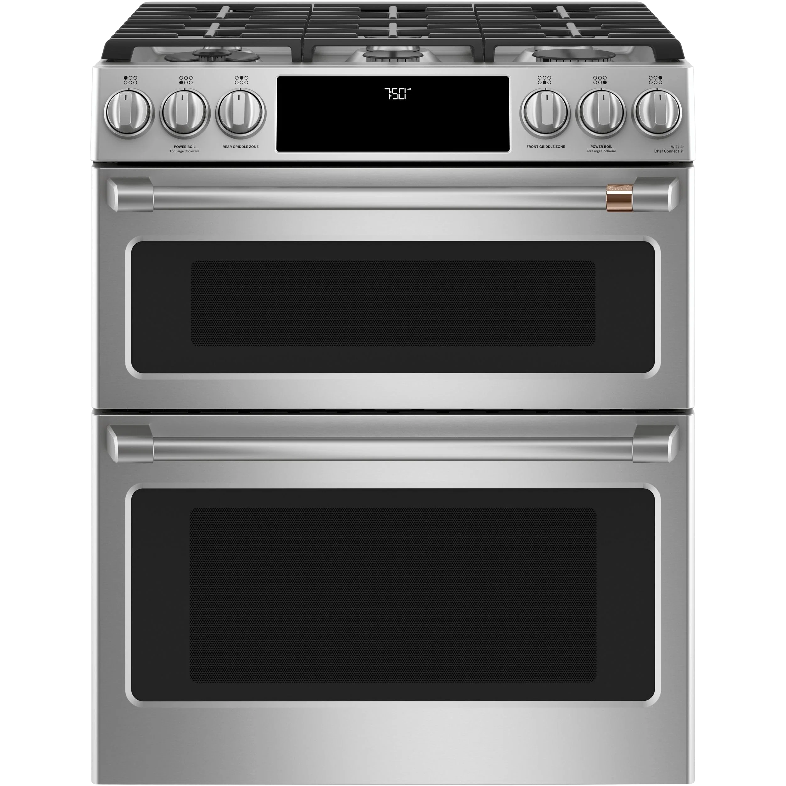 Expertly Made CAFÉ™ 30 Smart Slide-In Front-Control Gas Double-Oven Range with Convection Unique