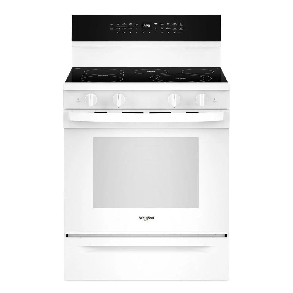 Fast 30-inch Electric Smart Range with Air Cooking Technology No Preheat Air Fry High Speed Preheat Oven WipeClean™ Coating and Steam Self Clean Official