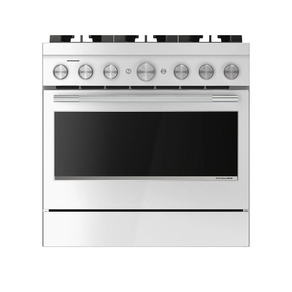 Smart 36-Inch 6 Burner Commercial-Style Dual Fuel Range with No Preheat Air Fry Mode Clean