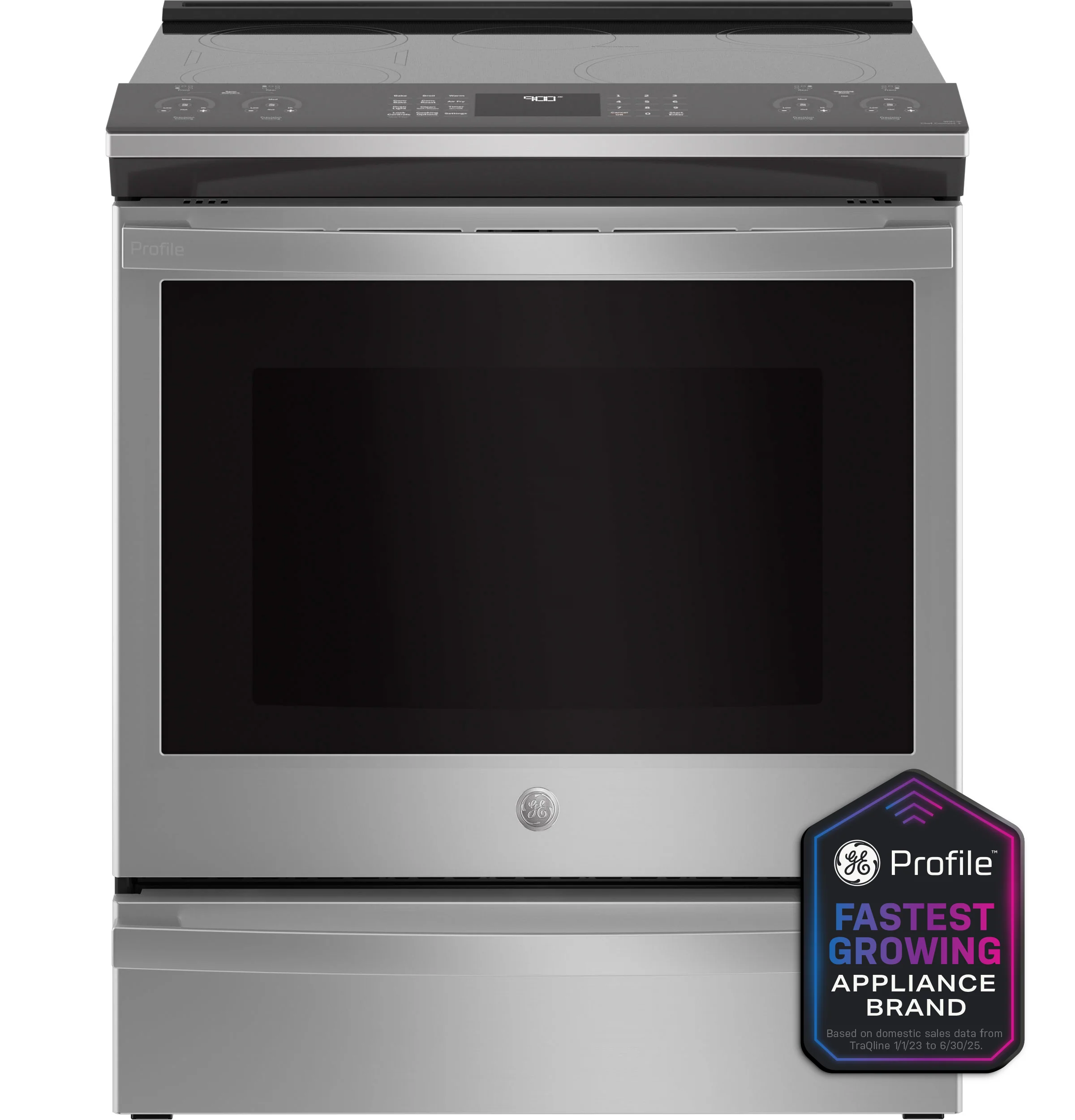Consistent GE Profile™ 30 Smart Slide-In Fingerprint Resistant Front-Control Induction and Convection Range with No Preheat Air Fry Verified