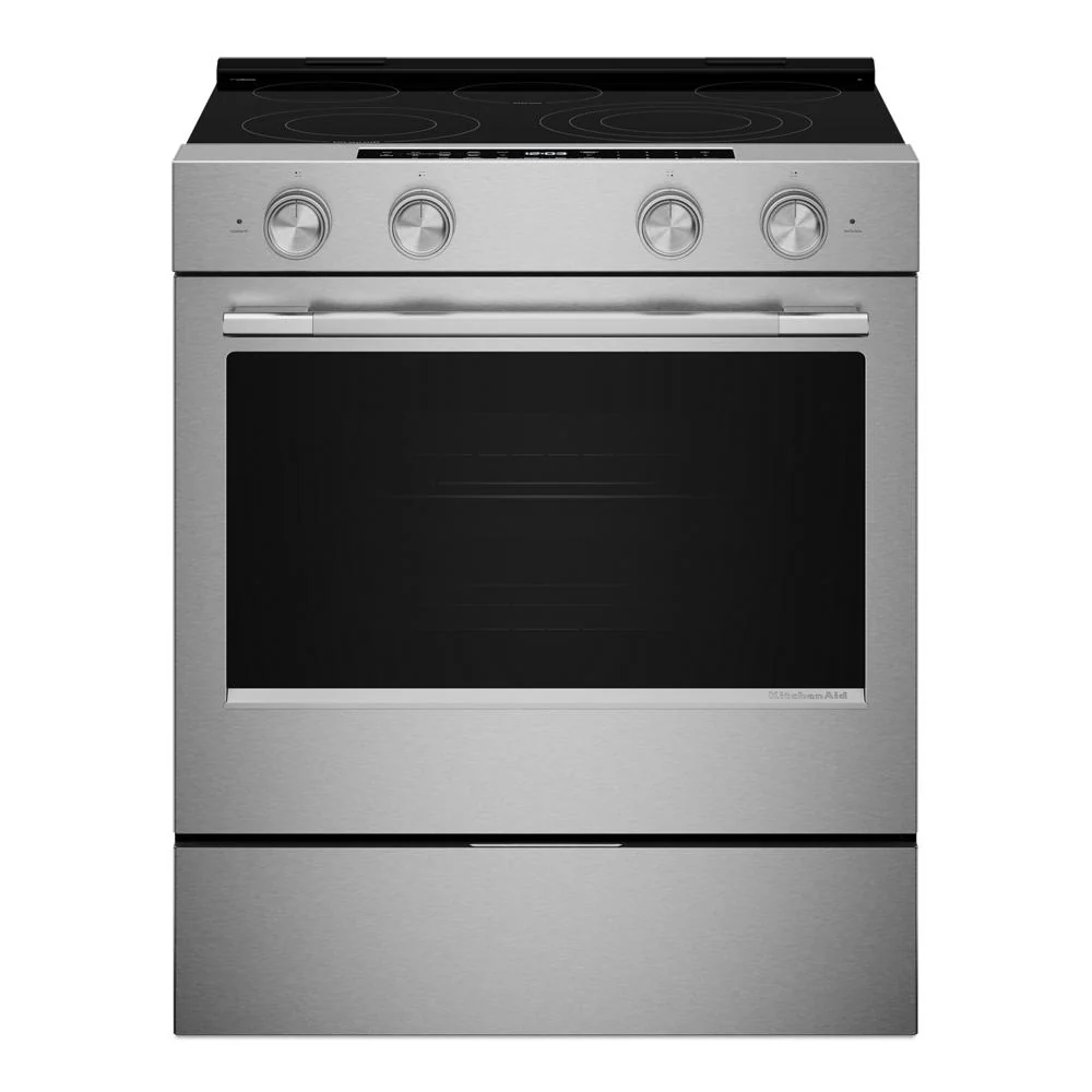Relaxed 5.3 Cu. Ft. Smart Slide-in Electric Range with Two Even-Heat™ Hyper Elements and Convection Cooking Modes Safe