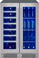 Functional Presrv Wine Bev Cooler 24in UC SS Gls Fr Dr High-End