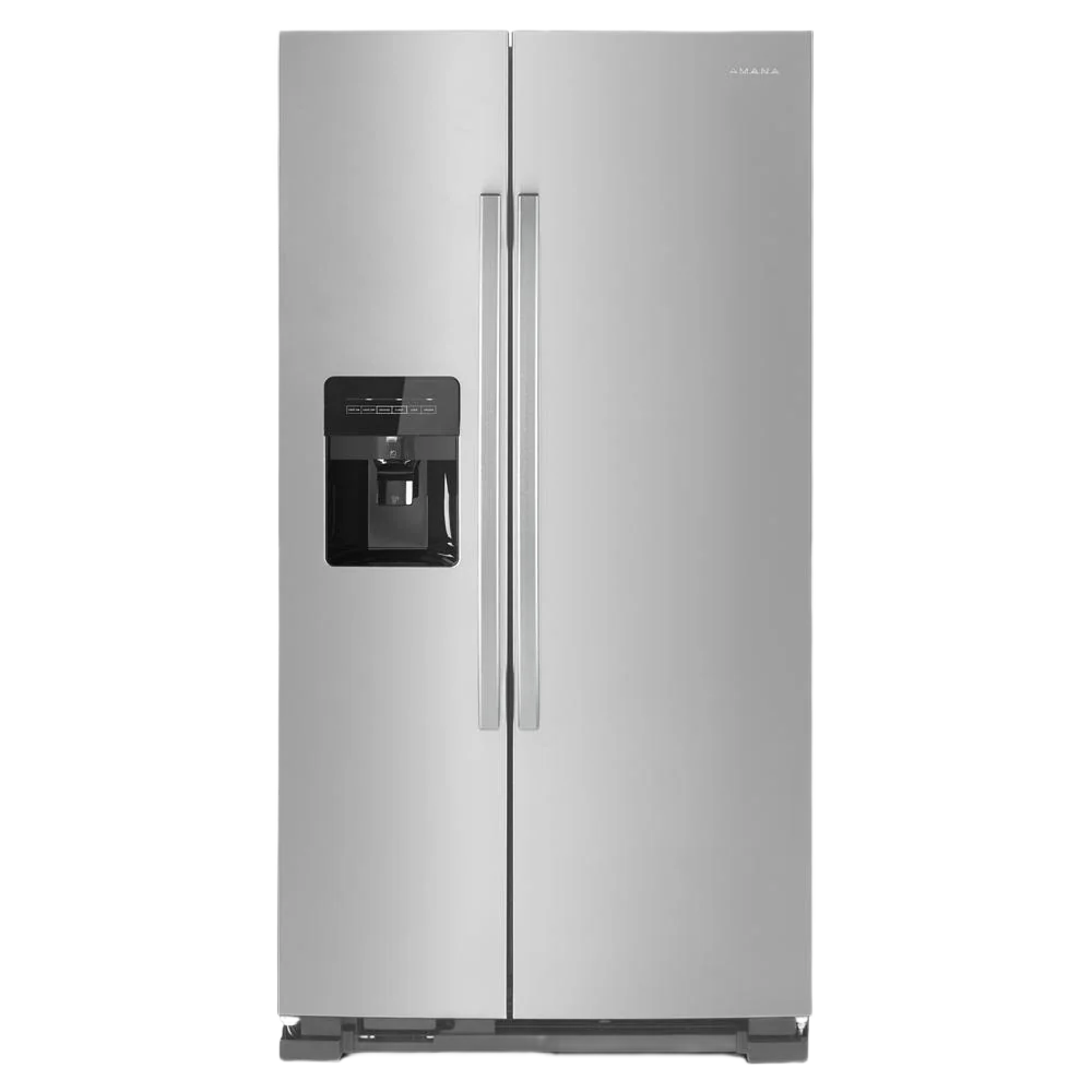 Innovative 33-inch Side-by-Side Refrigerator with Dual Pad External Ice and Water Dispenser Selected