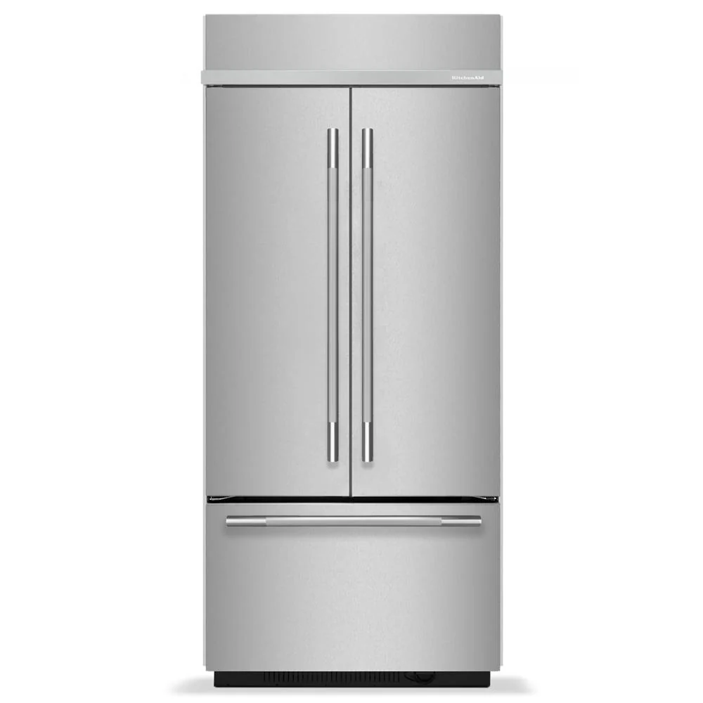 Expertly Made 20.8 Cu. Ft. 36-Inch Built-In French Door Bottom Mount Refrigerator with Signature Platinum Interior in PrintShield® Finish Convenient