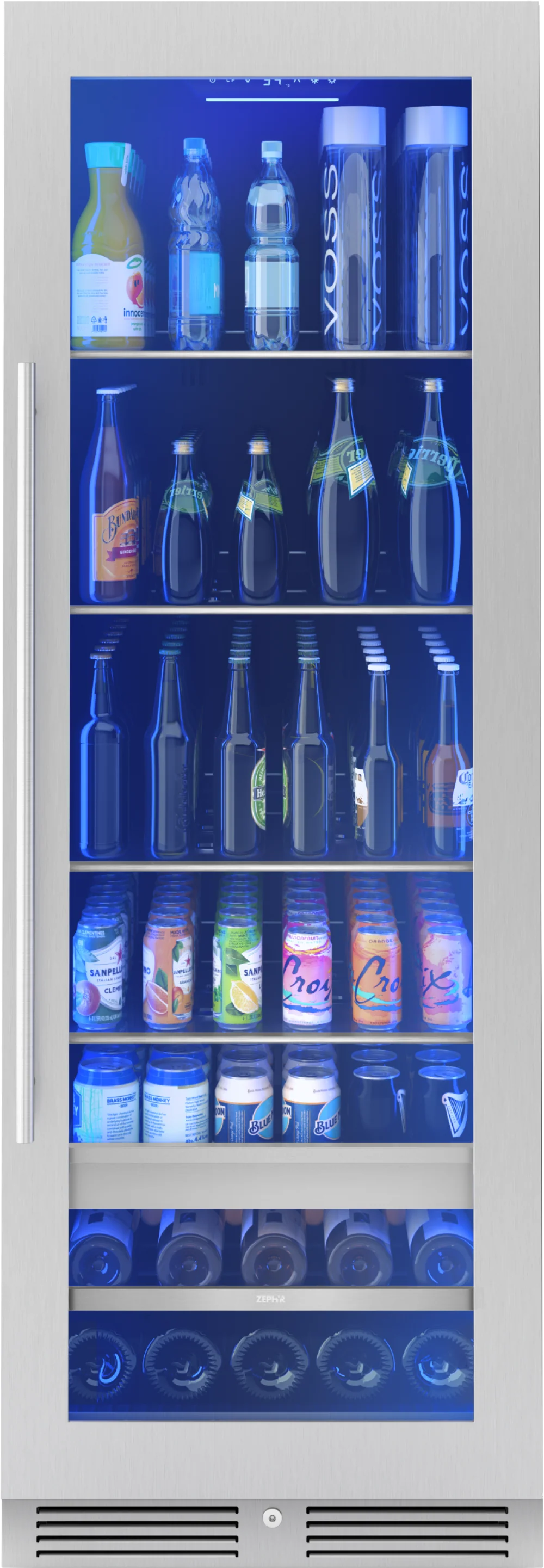 Verified Presrv Beverage Cooler 24in Full Size SS Glass Reversible Door 1 Zone Classic