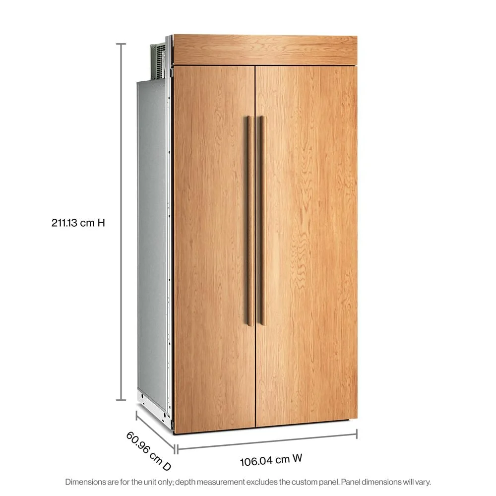 Eco-Friendly 25.5 Cu. Ft. 42 Built-In Panel-Ready Side-by-Side Refrigerator with Platinum Interior High-Quality