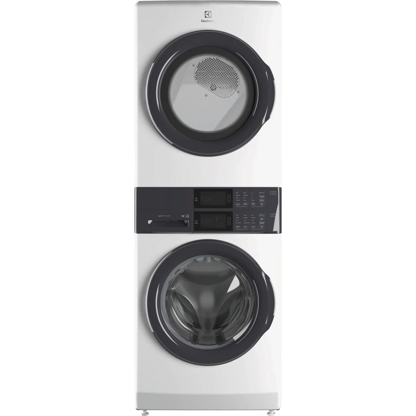 Green Laundry Tower Single Unit Front Load 4.4 Cu. Ft. Washer 8 Cu. Ft. Electric Dryer First-Class