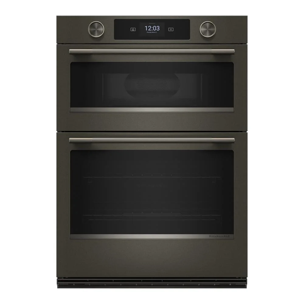 Clean 30-inch Smart Electric Combo Wall Oven with Intelligent Cooking Camera – Black Ore Environmentally Friendly