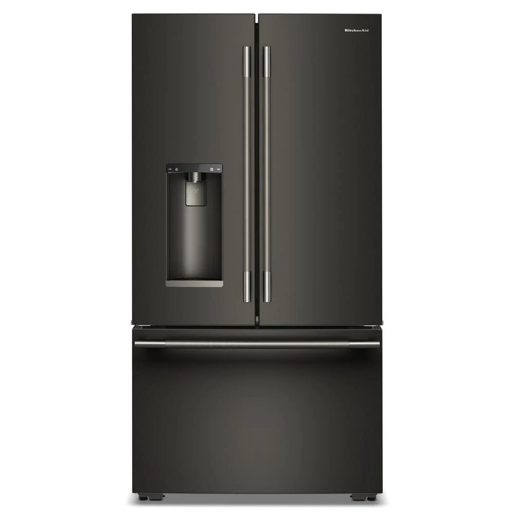 Official 23 Cu. Ft. 36-Inch Counter-Depth French Door Refrigerator with Intelligent Auto Fill and Dual Ice in Black Ore Recyclable
