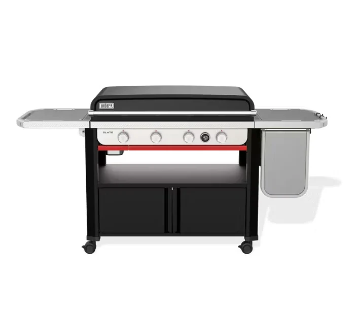 Crafted Weber Slate 36 Rust-Resistant Griddle with Flip-Up Side Table Liquid Propane Enhanced