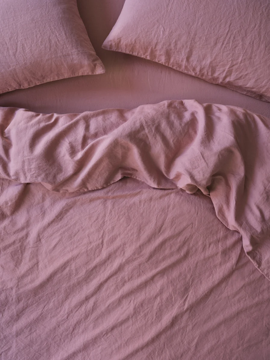 High-Performance Raspberry Linen Duvet Cover Contemporary