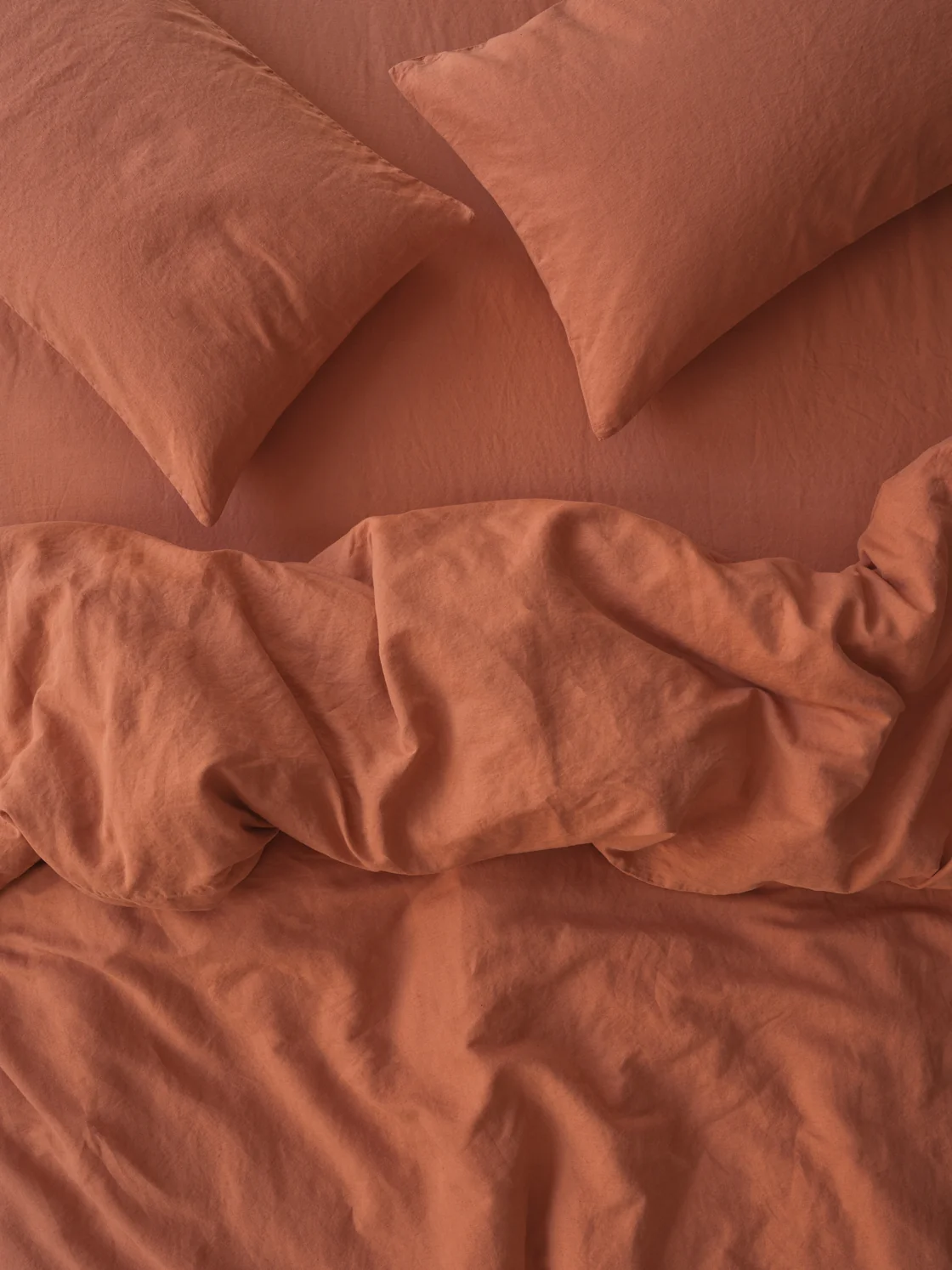 Genuine Burnt Orange Linen Duvet Cover Reusable