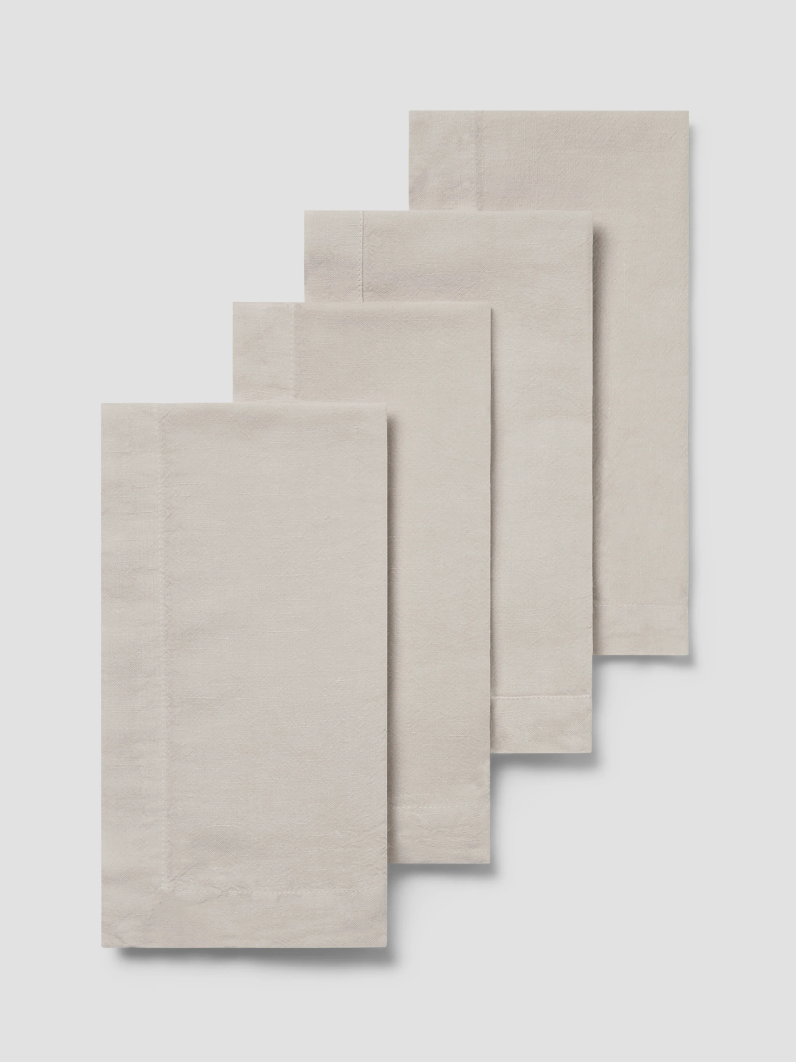 Long-Lasting Oatmeal Linen Napkins Set of 4 Fine