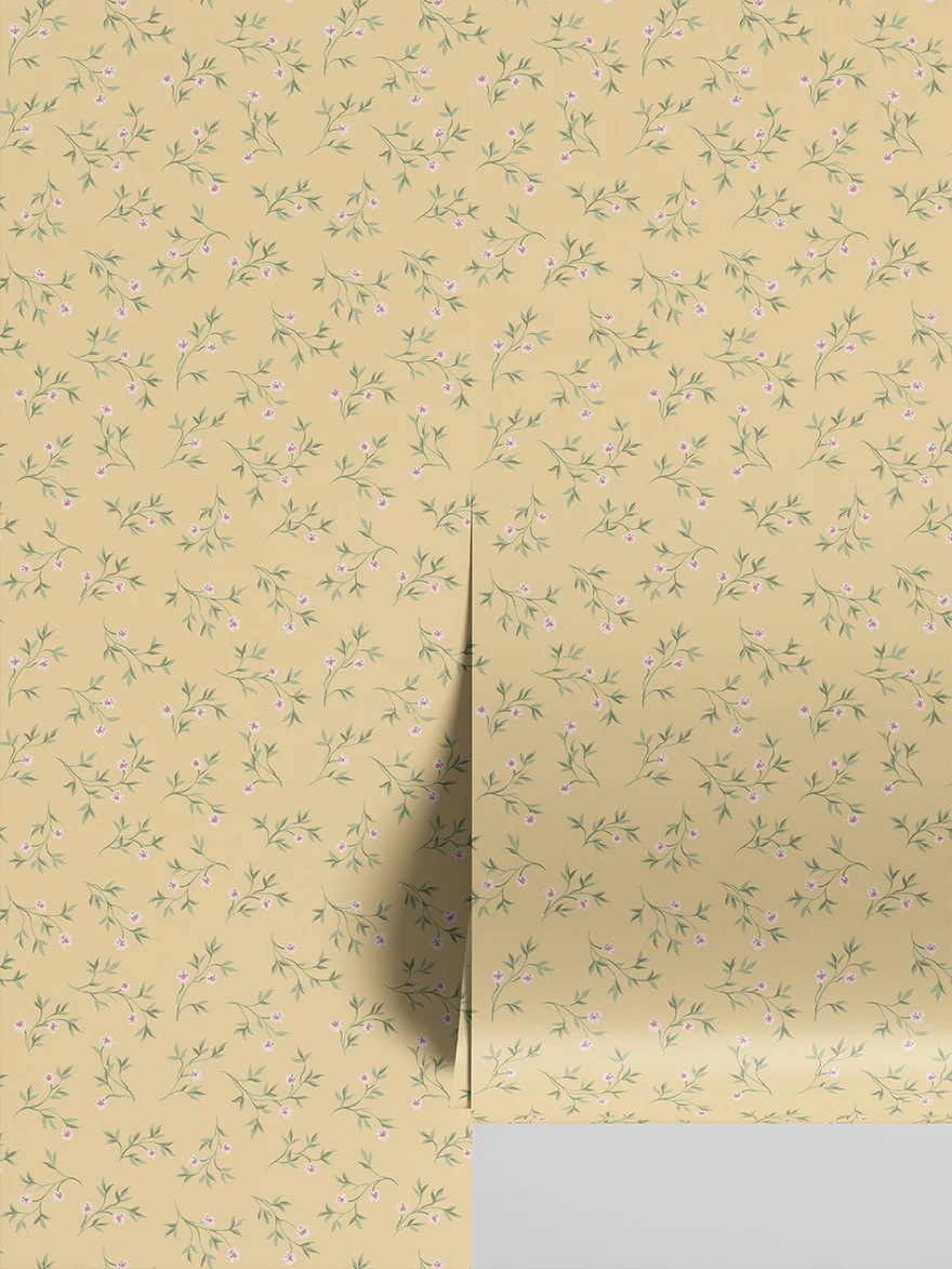 Fine Crafted Chamomile Yellow Spring Sprig Wallpaper Classic