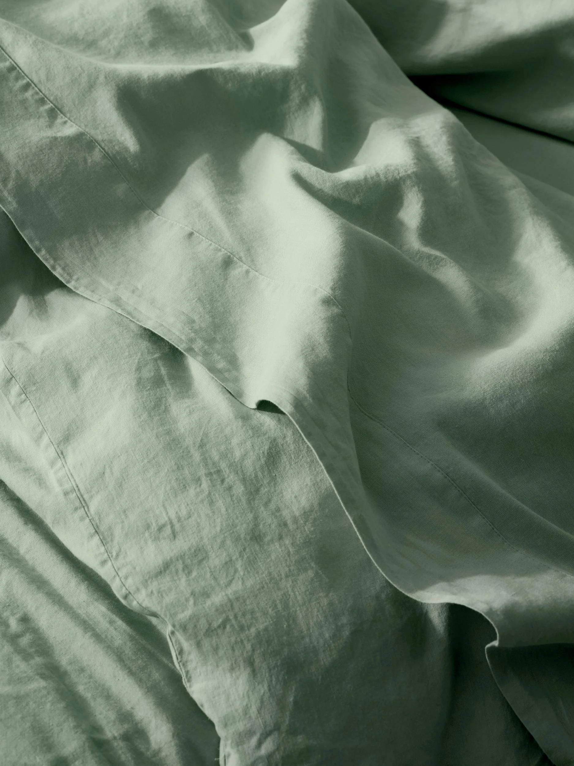 Efficient Sage Green Linen Blend Flat Sheet High-Performance