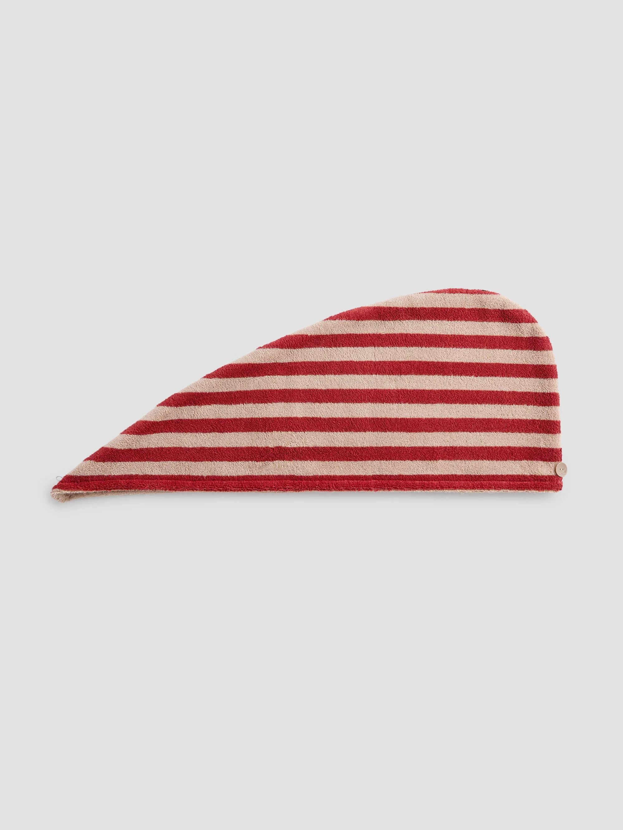 First-Class Sandstone Red Pembroke Stripe Cotton Hair Wrap Responsible