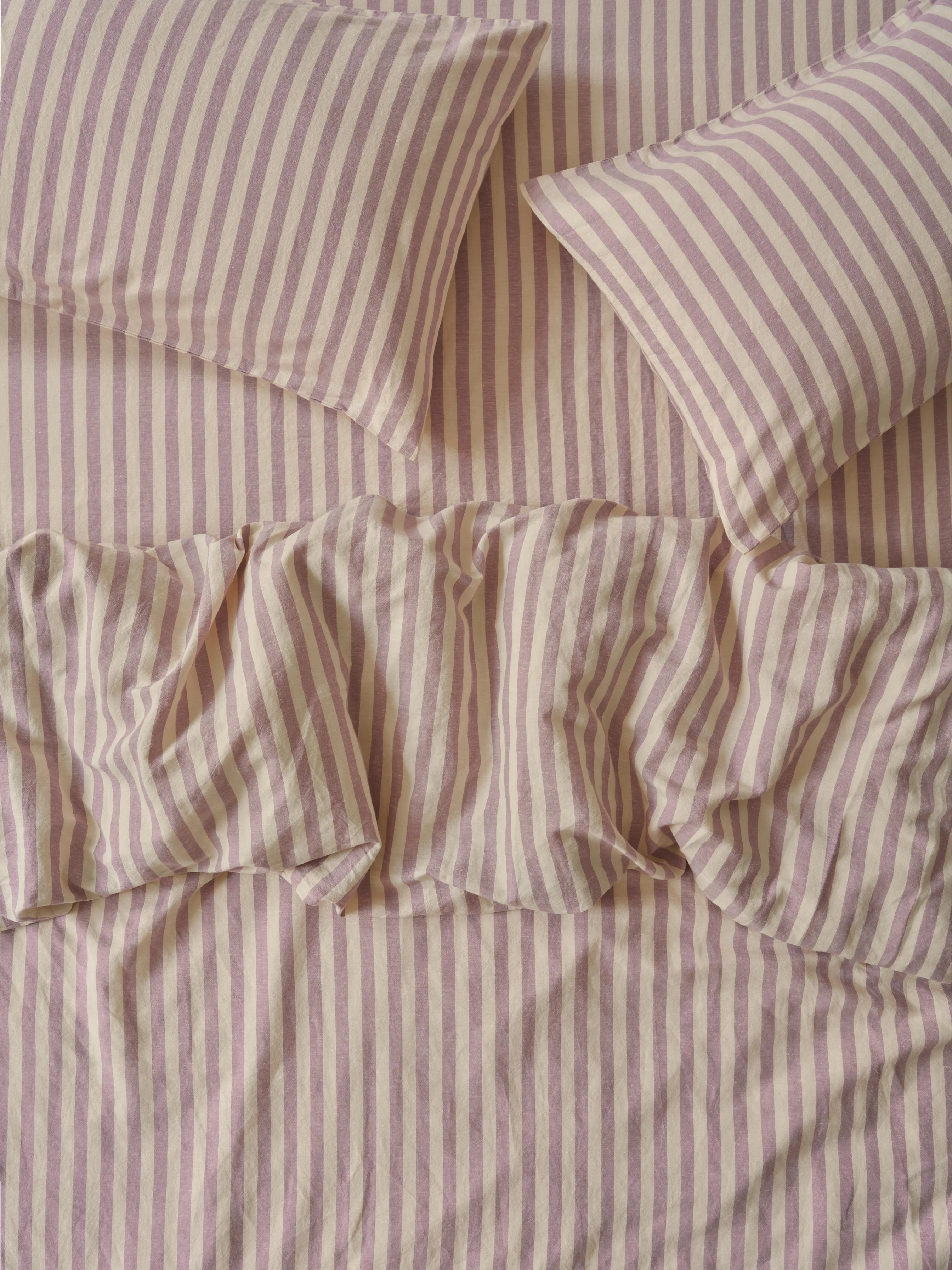 User-Friendly Elderberry Pembroke Stripe Linen Blend Duvet Cover Relaxed