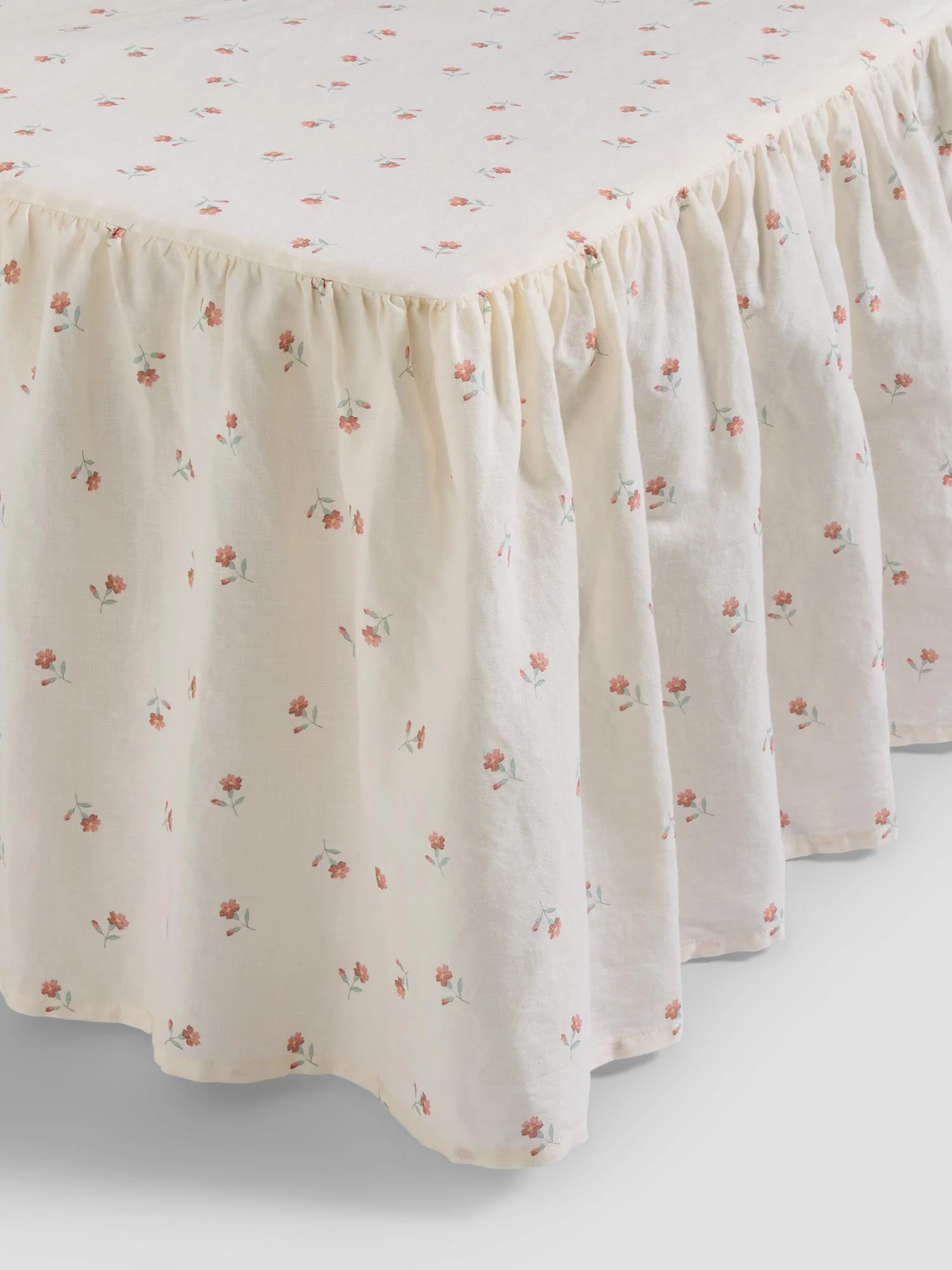 Natural Pearl Posy Bud Linen Blend Valance Powerful