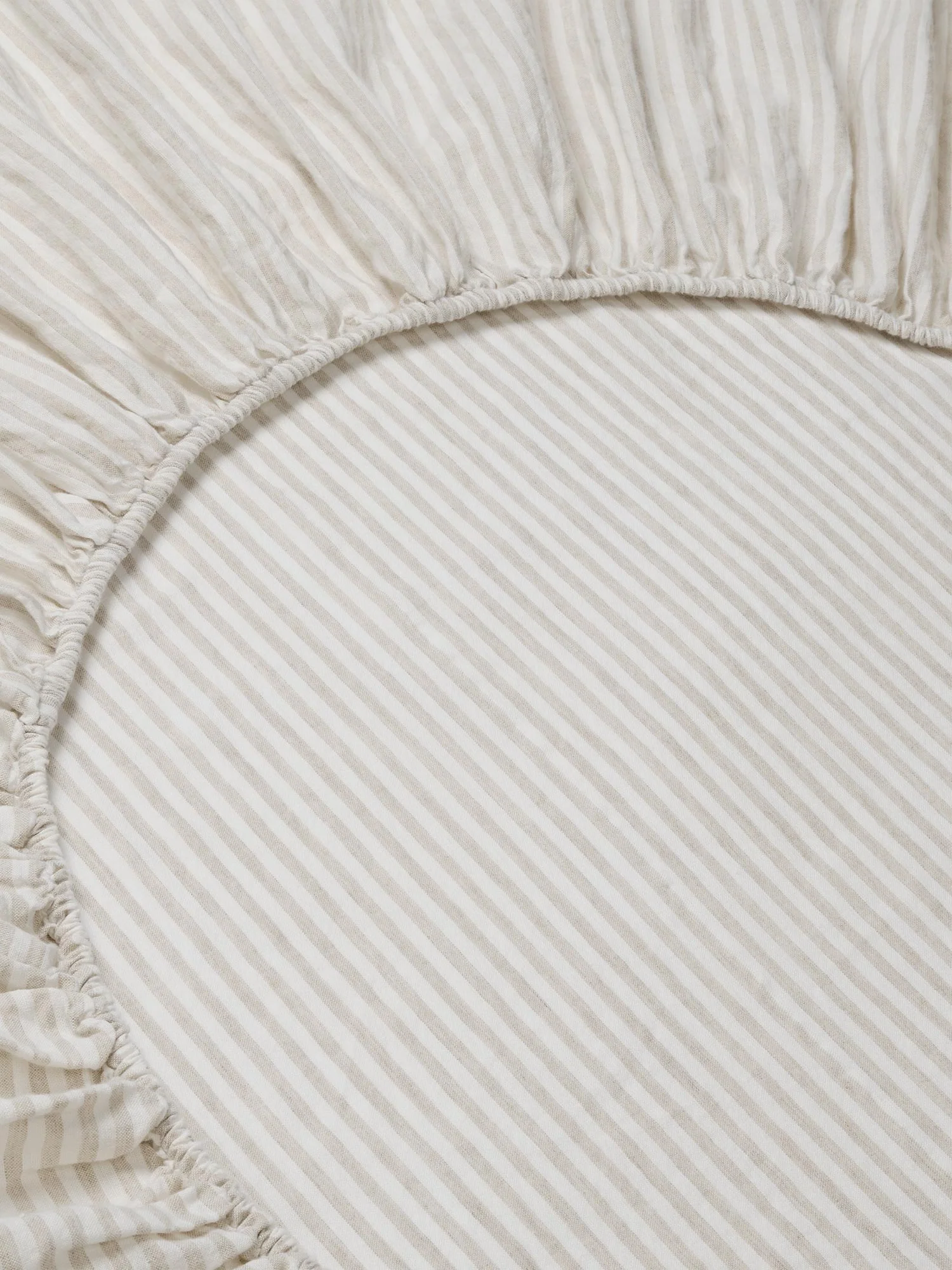 Effective Oatmeal Stripe Linen Blend Fitted Sheet Responsible