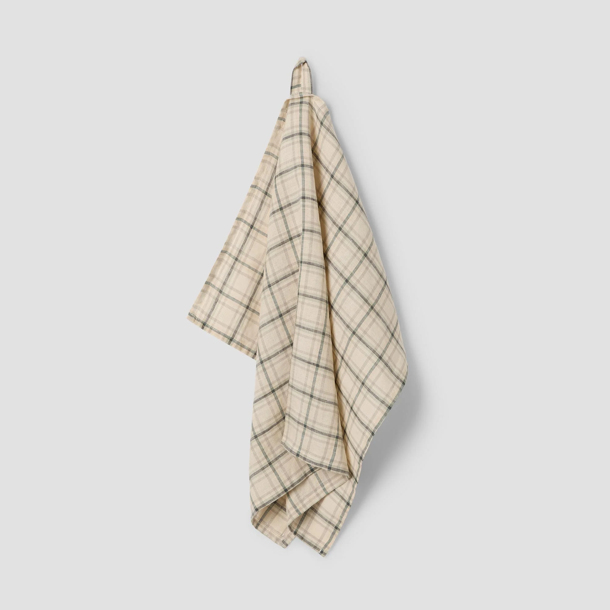 Top-Quality Natural Check Linen Tea Towel Reusable