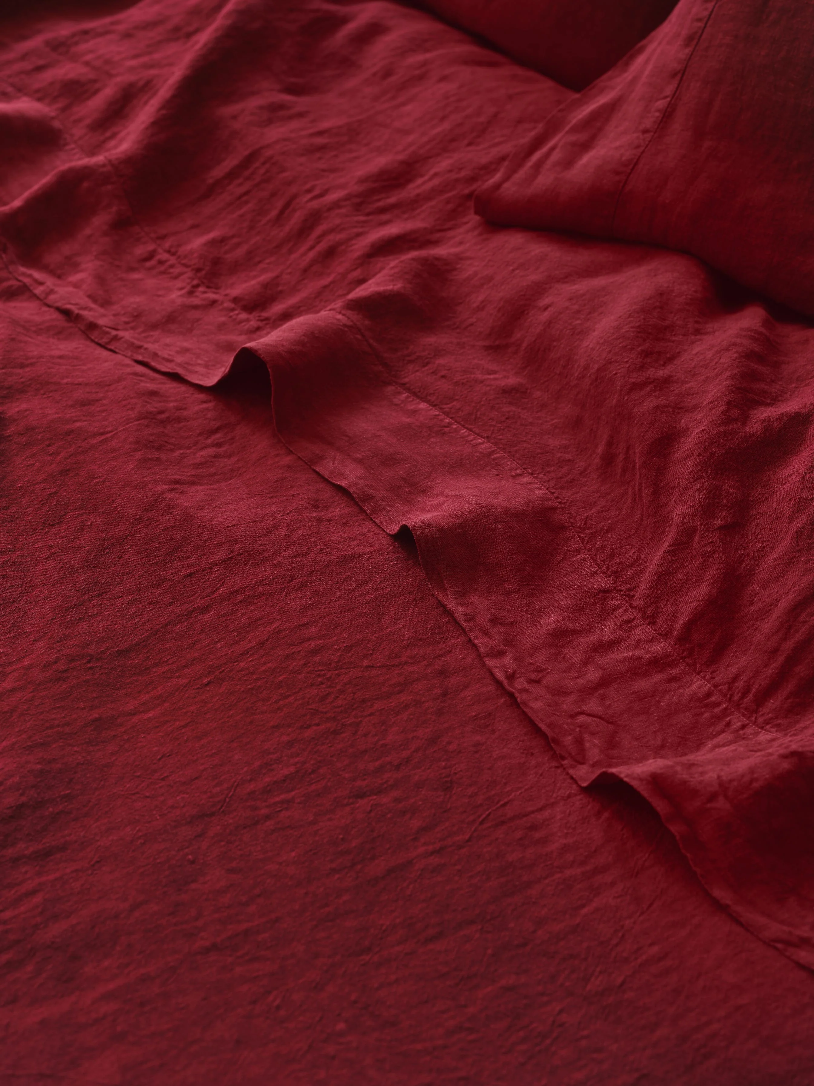 Minimalist Rhubarb Linen Blend Flat Sheet Outstanding