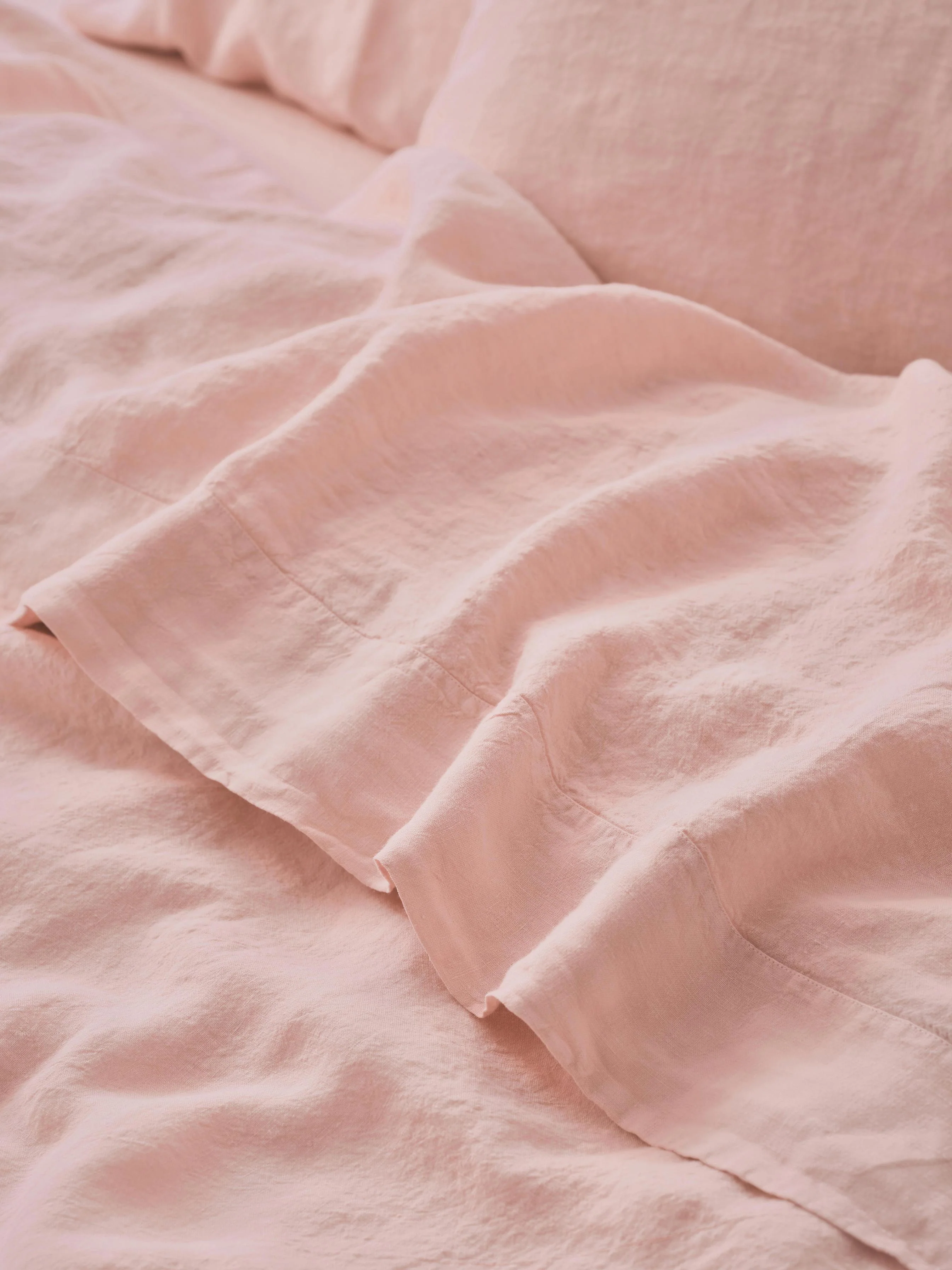Practical Rose Linen Flat Sheet Solid