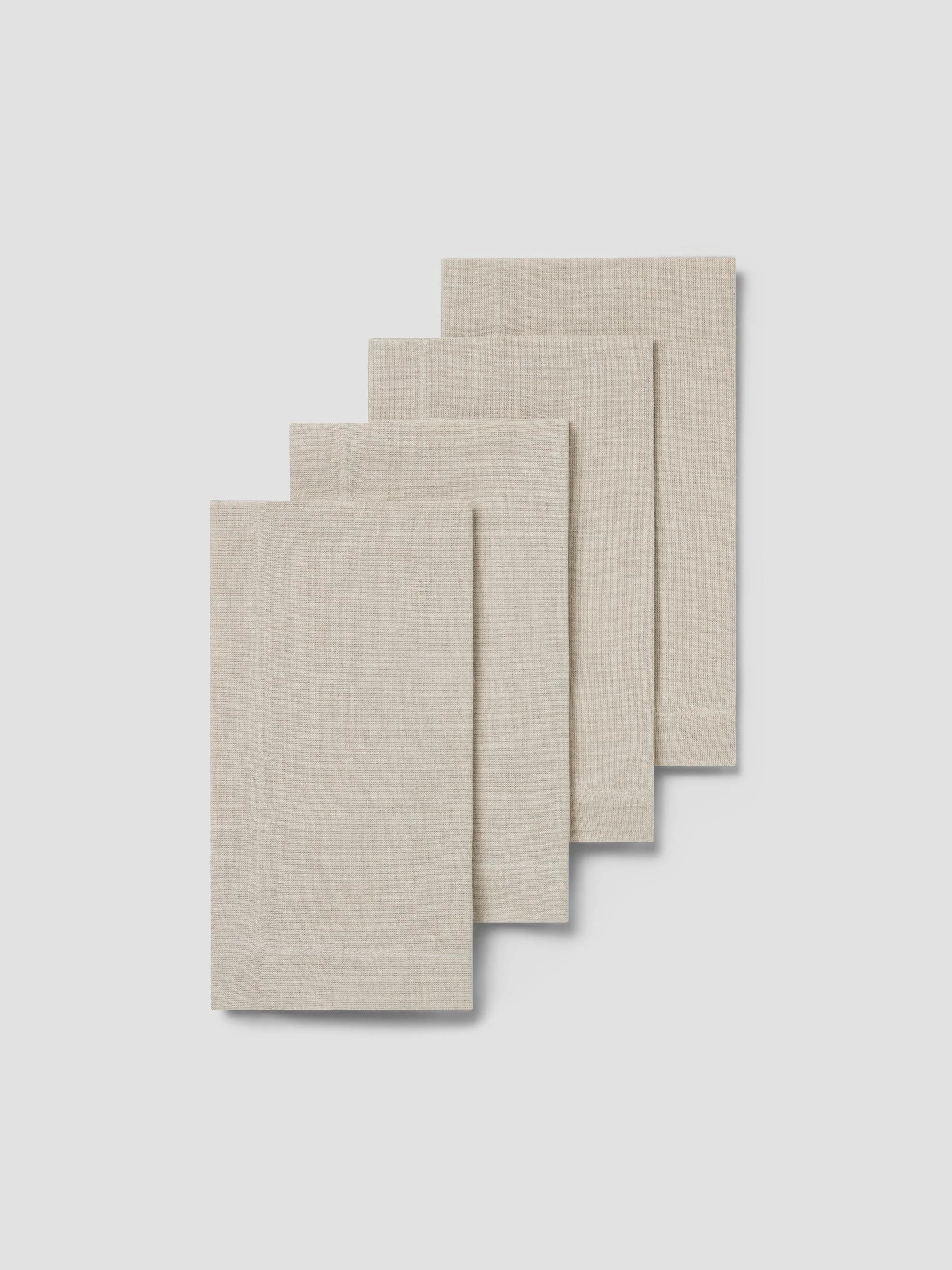 Clean Oatmeal Linen Blend Napkins Set of 4 Long-Lasting