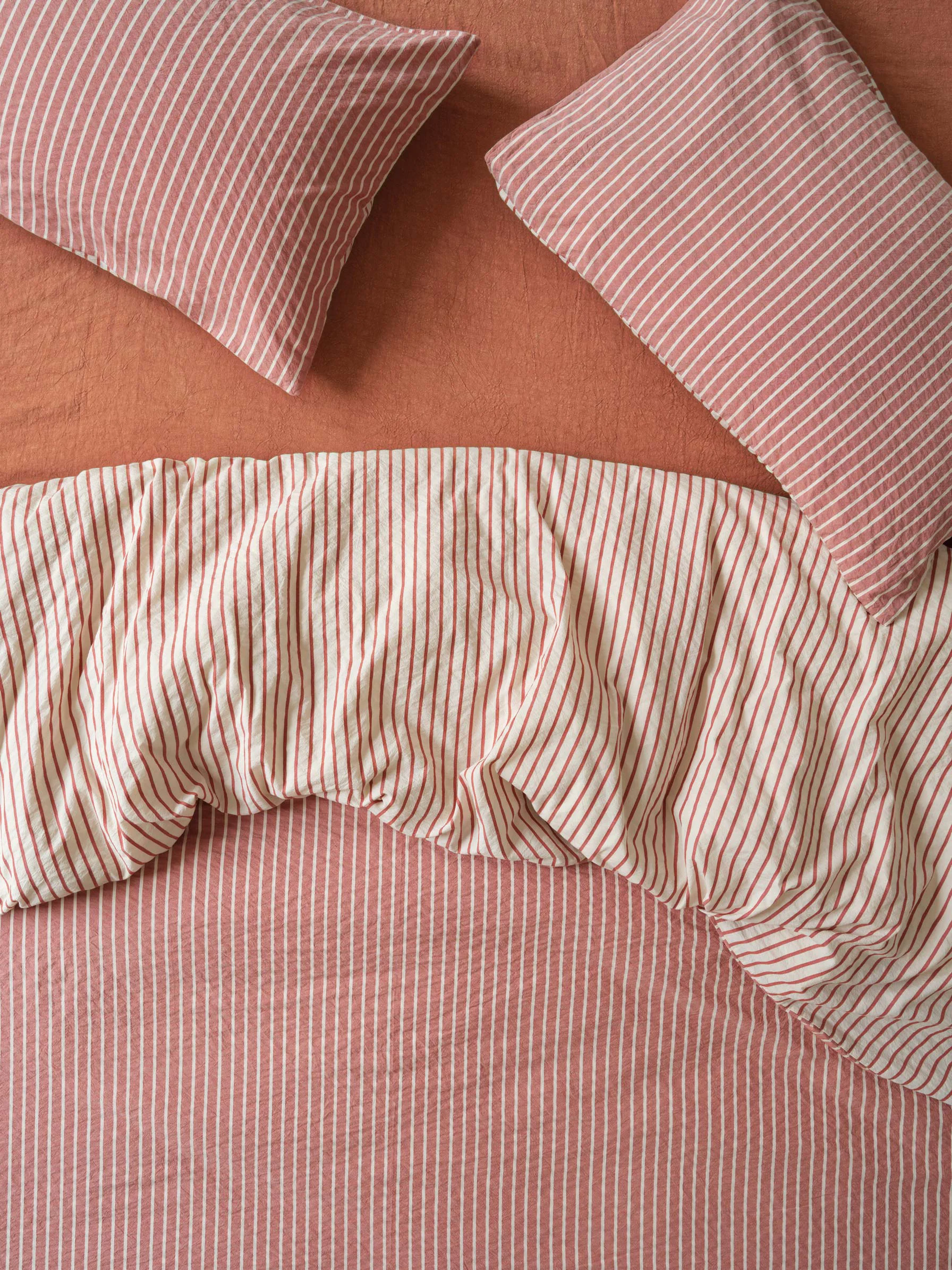 Secure Auburn Red Textured Stripe Cotton Duvet Cover Carefully Designed