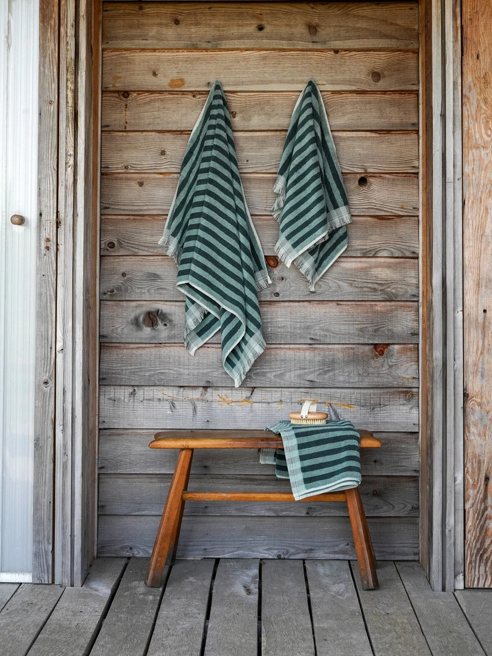 Environmentally Friendly Pine Green Pembroke Stripe Towel Small Bundle Trendy