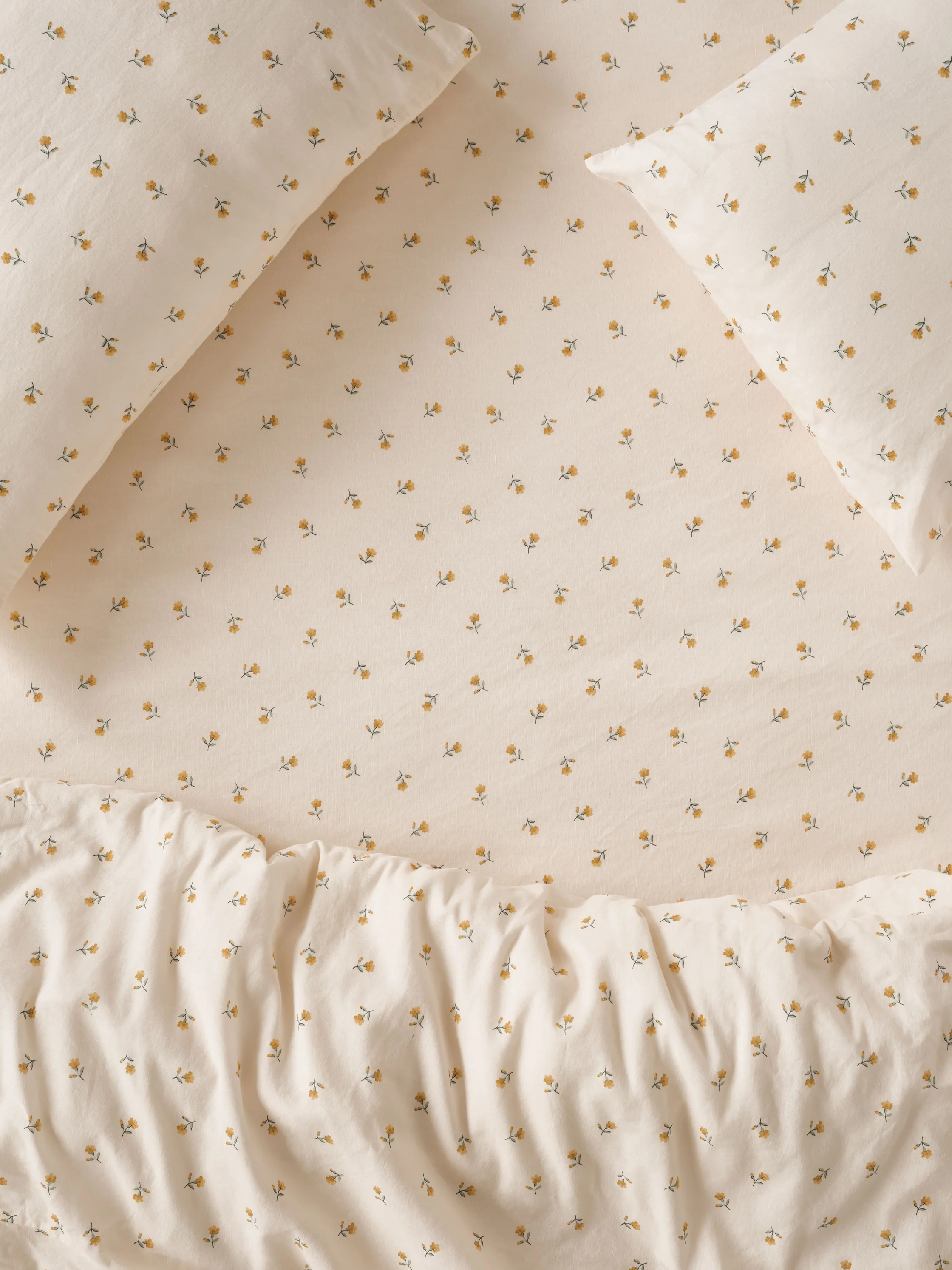 Unique Honey Posy Bud Linen Blend Fitted Sheet Premium