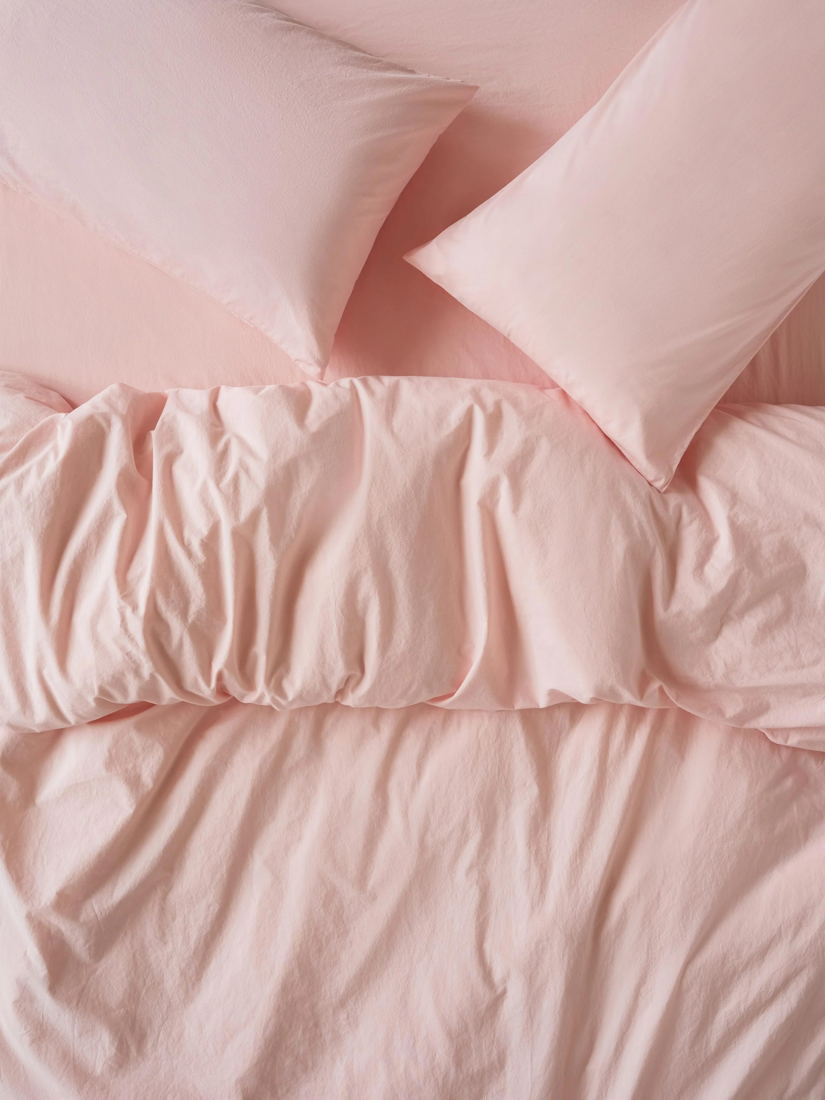 Authentic Poetic Pink Washed Cotton Percale Duvet Cover Prestigious