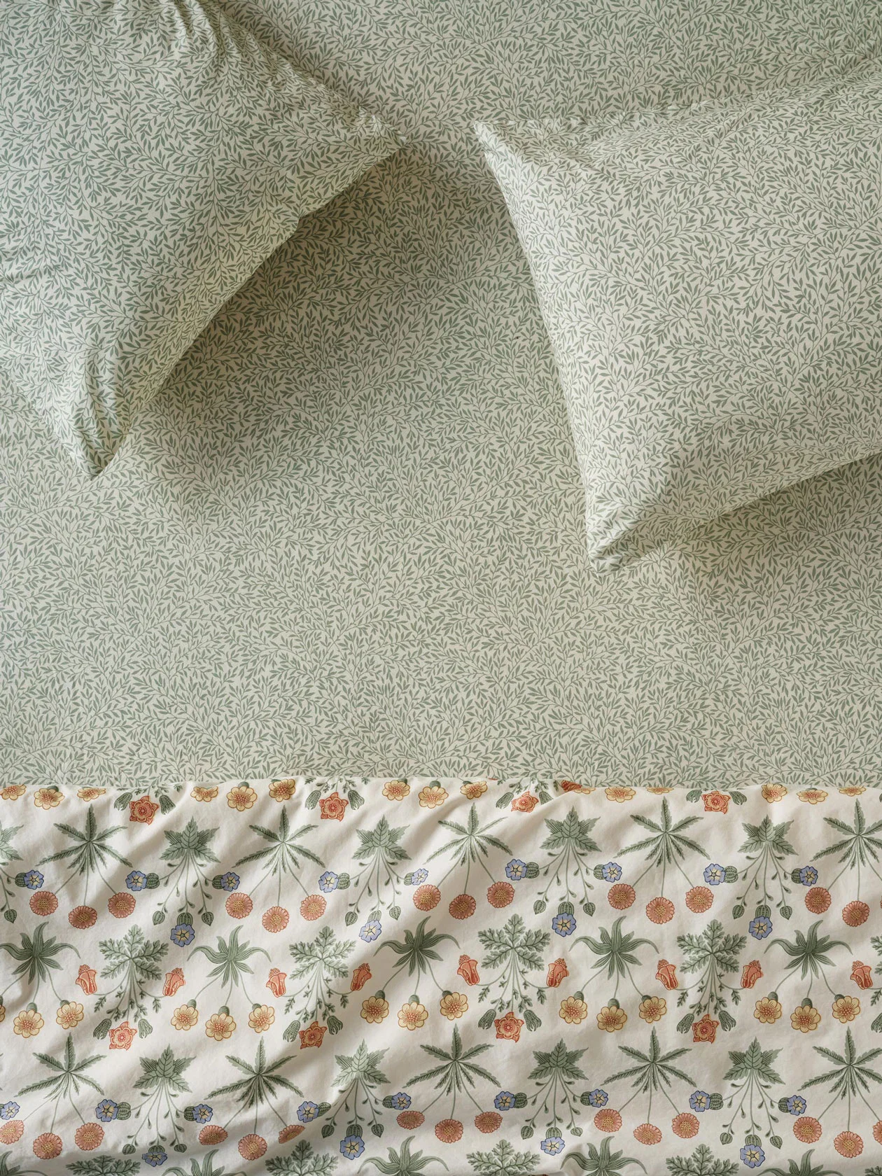 Stylish Mellow Green Standen Cotton Fitted Sheet Modern