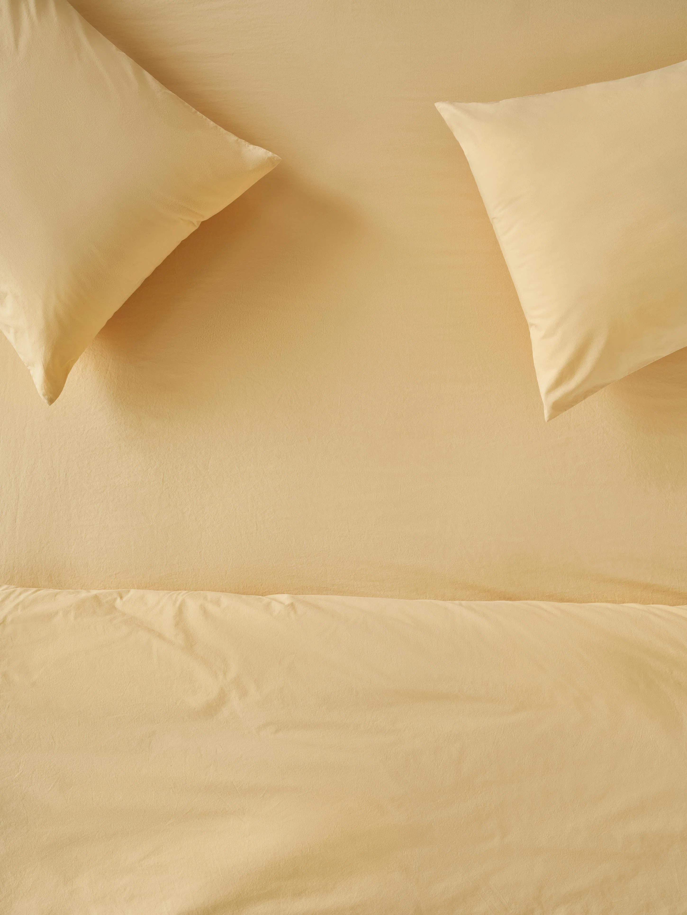 Detailed Butter Yellow Washed Cotton Percale Fitted Sheet Unique